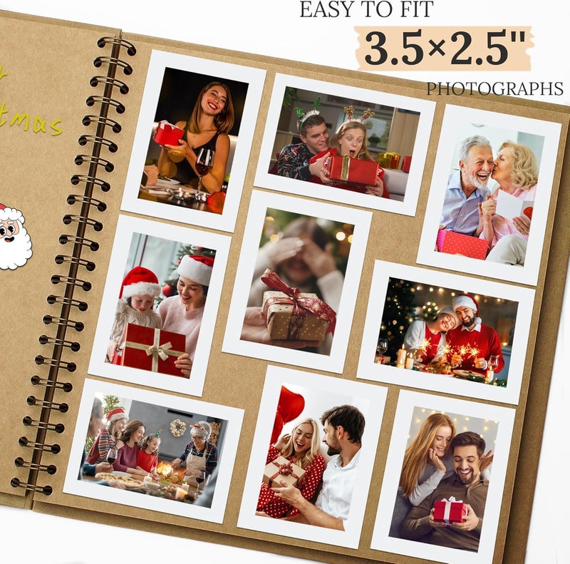 Hiwhy Scrapbook 10x10 Inch DIY Scrapbook Album Hardcover Kraft Paper Scrap Book Photo Albums 100 Pages Perfect for 4x6 / 5x7 Photos Memory Book for Family, Wedding - Image 4
